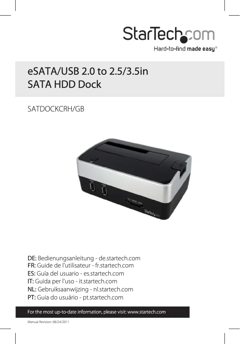 Image de la première page du manuel de l'appareil SATDOCKCRH