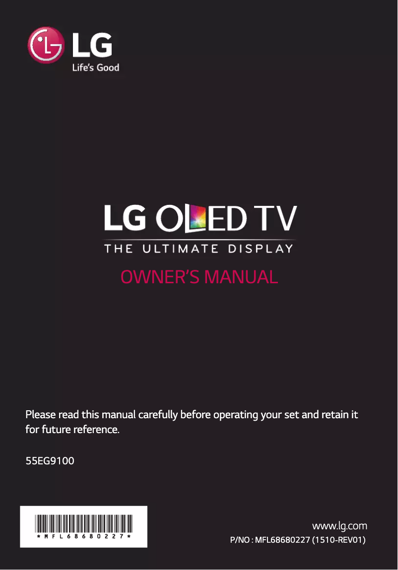 Page n°1 - Manuel utilisateur LG 55EG9100