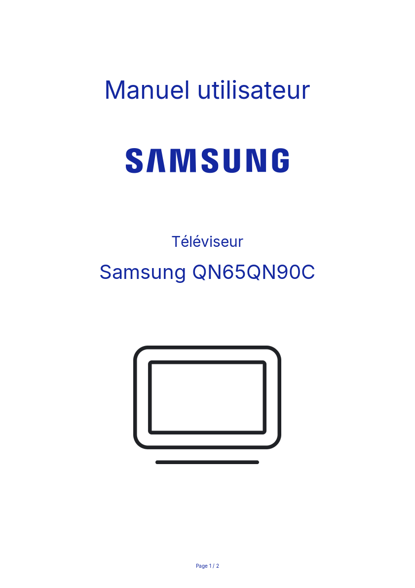 Page n°1 - Manuel utilisateur Samsung QN65QN90C