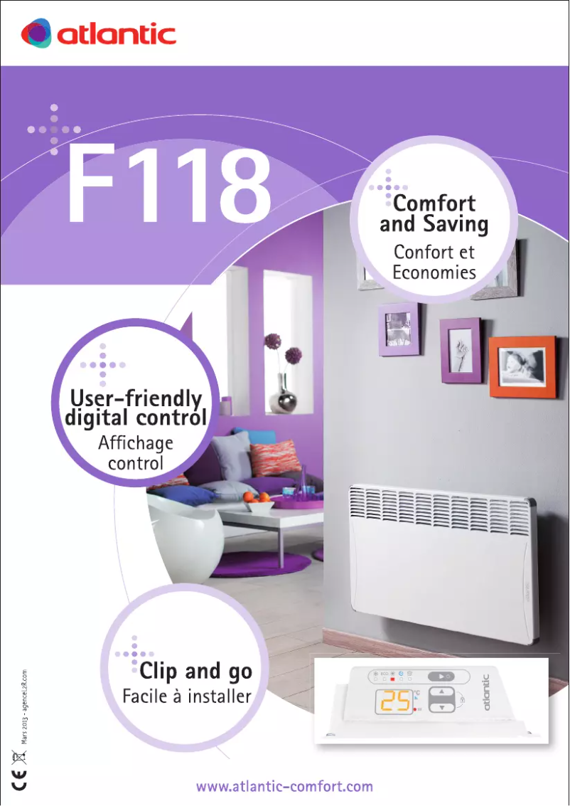 Page 1 de la notice Manuel utilisateur Atlantic F118