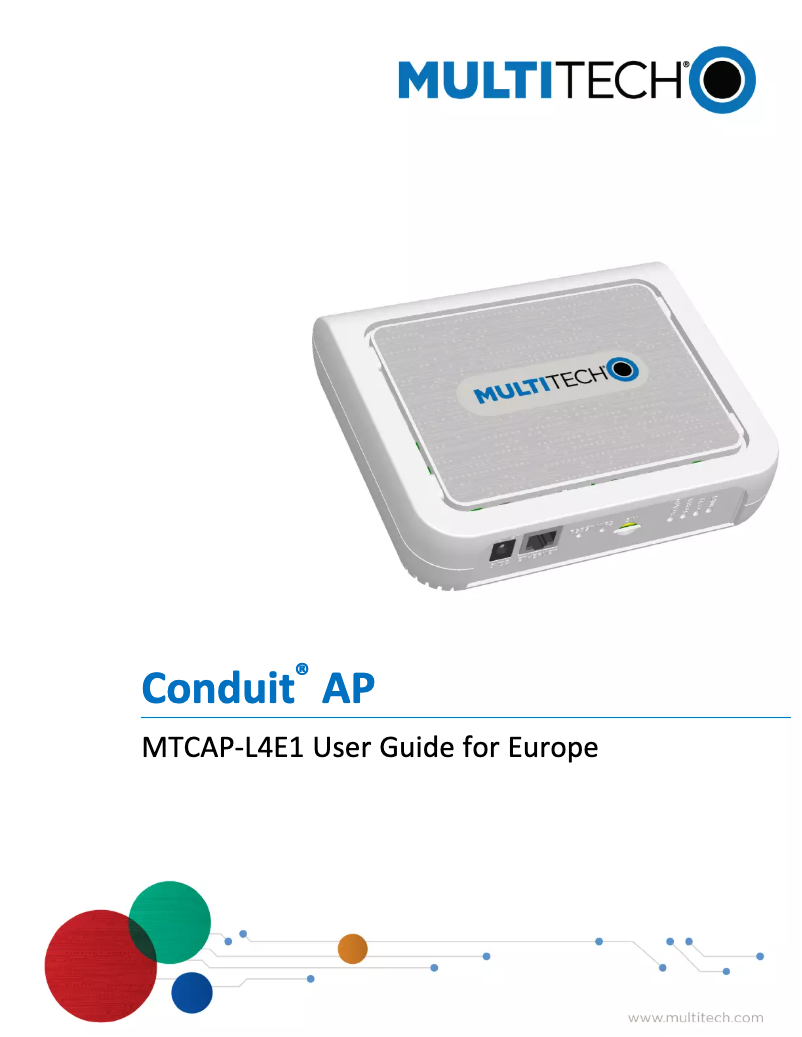 Page n°1 - Manuel utilisateur Multitech Conduit MTCAP-L4E1-868