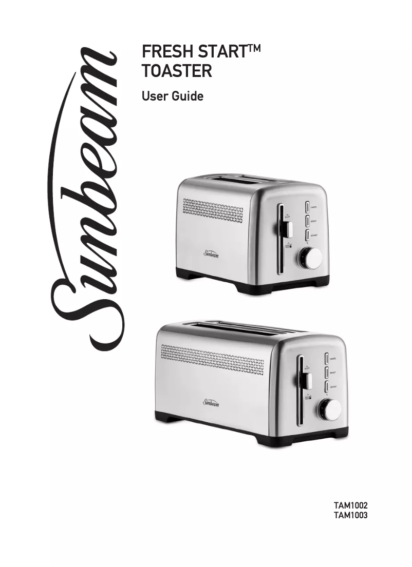 Page 1 de la notice Manuel utilisateur Sunbeam Fresh Start TAM1002
