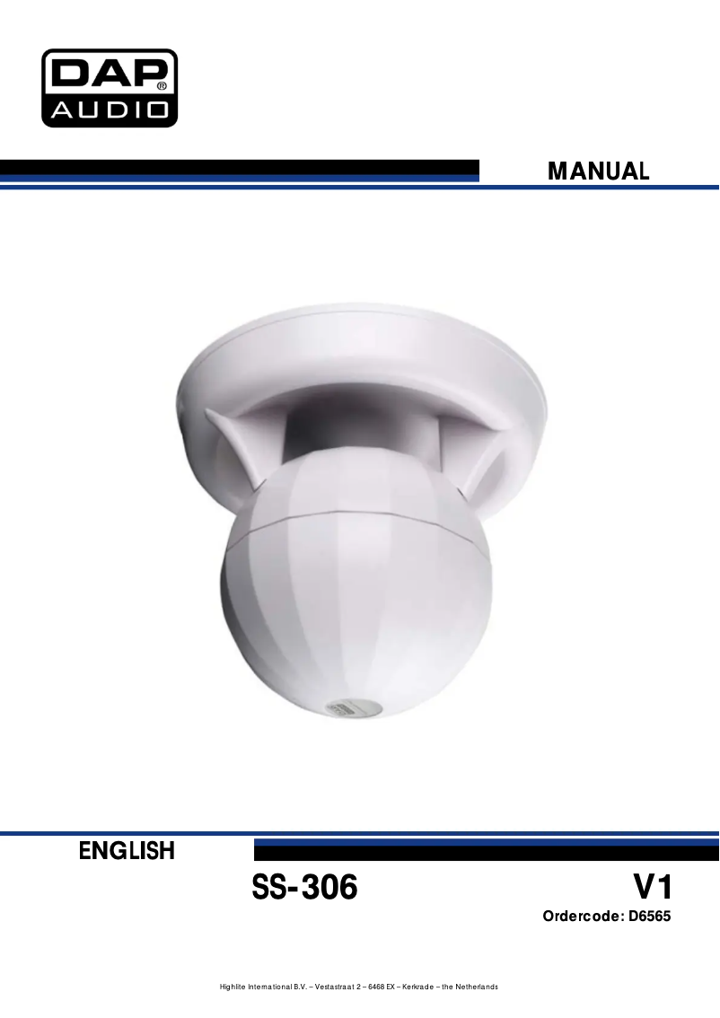 Page n°1 - Manuel utilisateur DAP-Audio SS-306