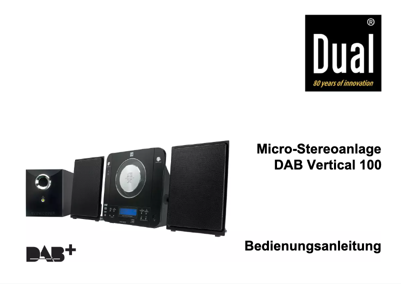 Page 1 de la notice Manuel utilisateur Dual DAB Vertical 100