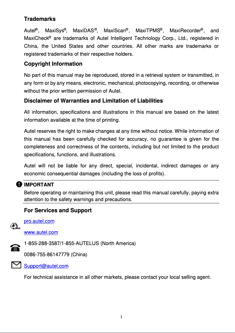 Image de la première page du manuel de l'appareil MaxiCOM MK808TS