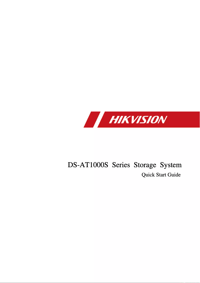 Page n°1 - Guide de démarrage rapide Hikvision DS-A71024R-CVS