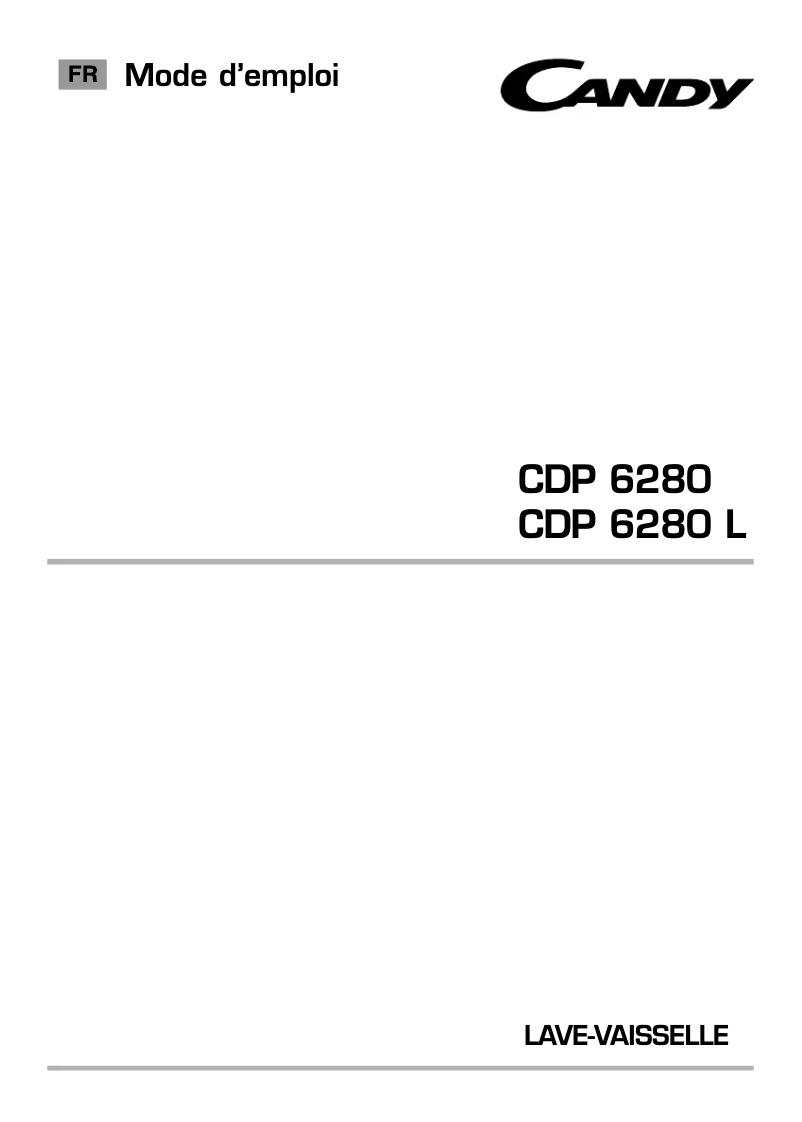 Page 1 de la notice Manuel utilisateur Candy CDP 6280L-47