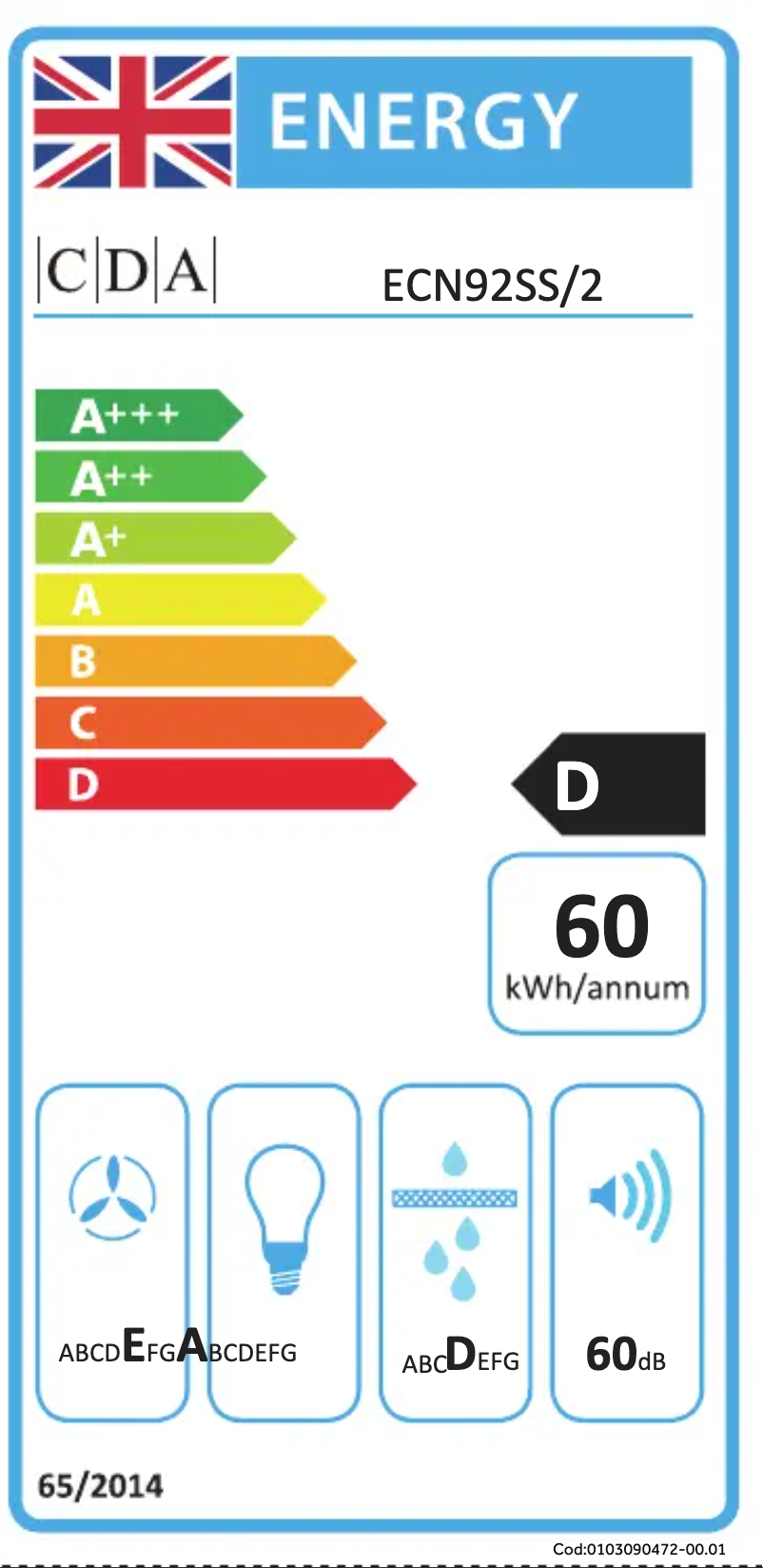 Page n°1 - Label énergétique CDA ECN92SS