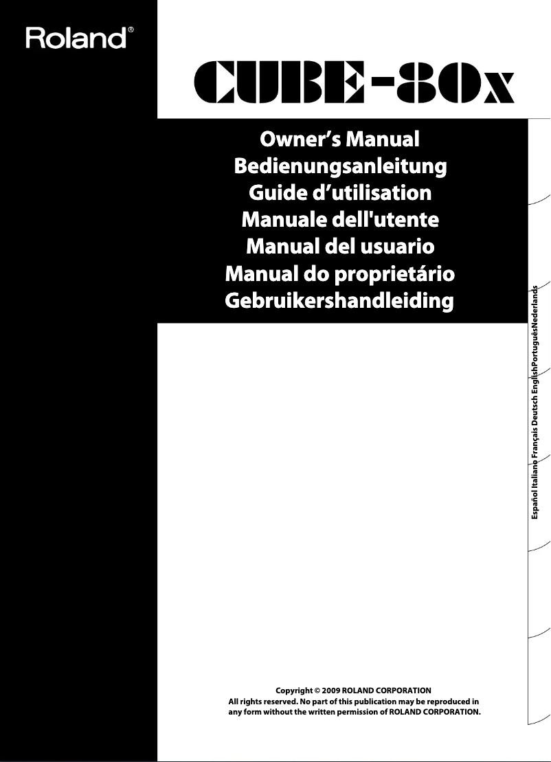 Page n°1 - Manuel utilisateur Roland CUBE-80X