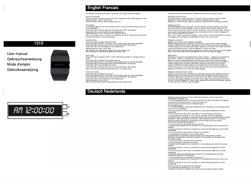 Page 1 de la notice Manuel utilisateur Davis 1310