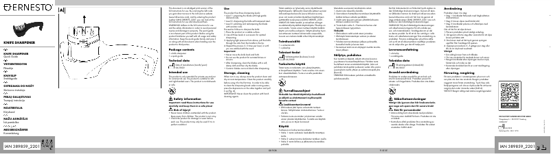 Page 1 de la notice Manuel utilisateur Ernesto IAN 389859