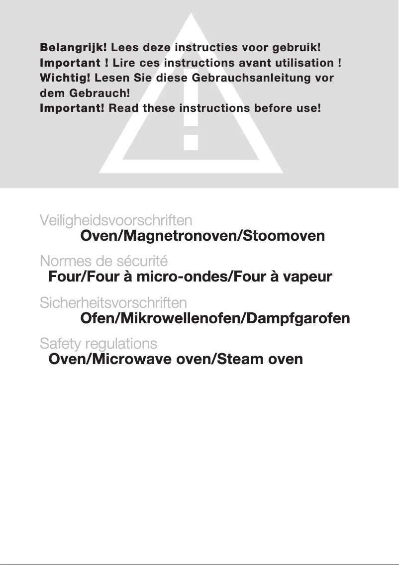 Page 1 de la notice Instructions de sécurité Atag CSX4674M