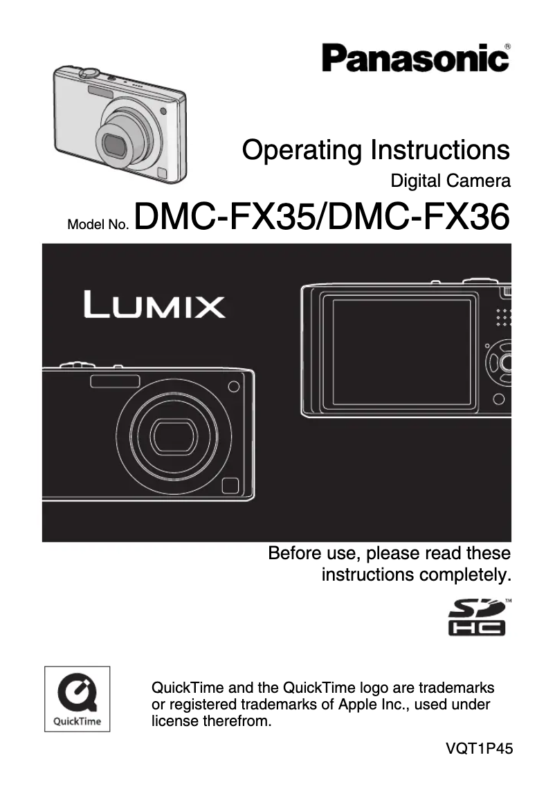 Image de la première page du manuel de l'appareil Lumix DMC-FX35