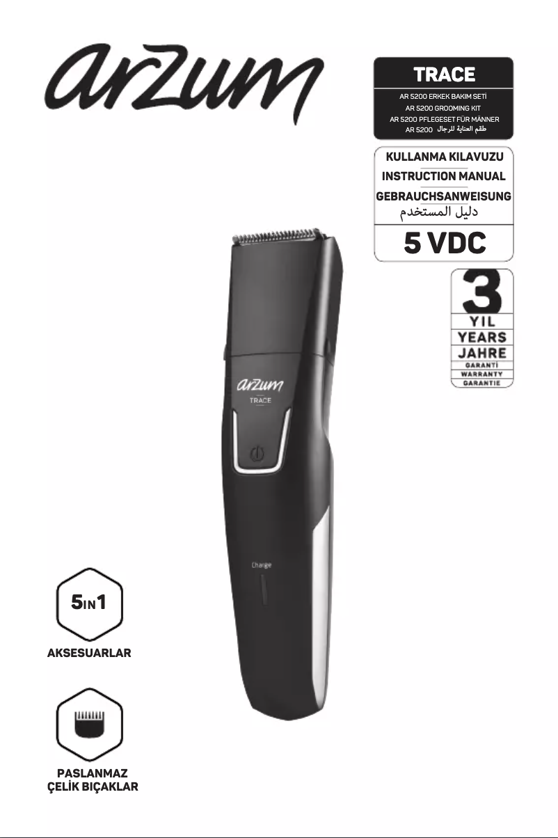 Page n°1 - Manuel utilisateur Arzum Trace AR5200