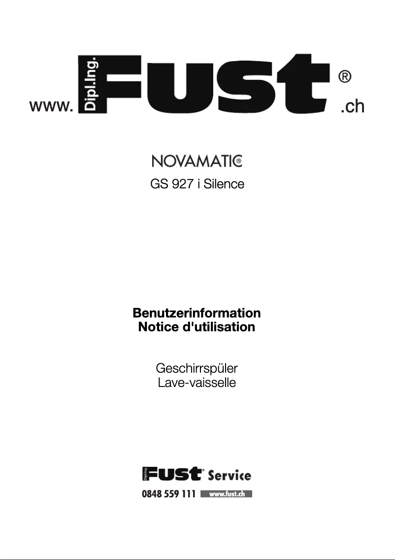 Page 1 de la notice Manuel utilisateur Novamatic GS 927 I SILENCE
