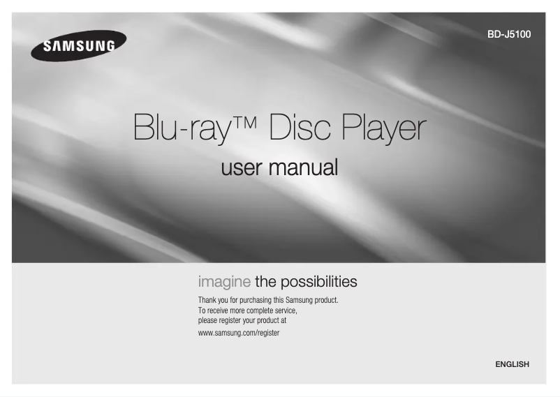 Page n°1 - Manuel utilisateur Samsung BD-J5100