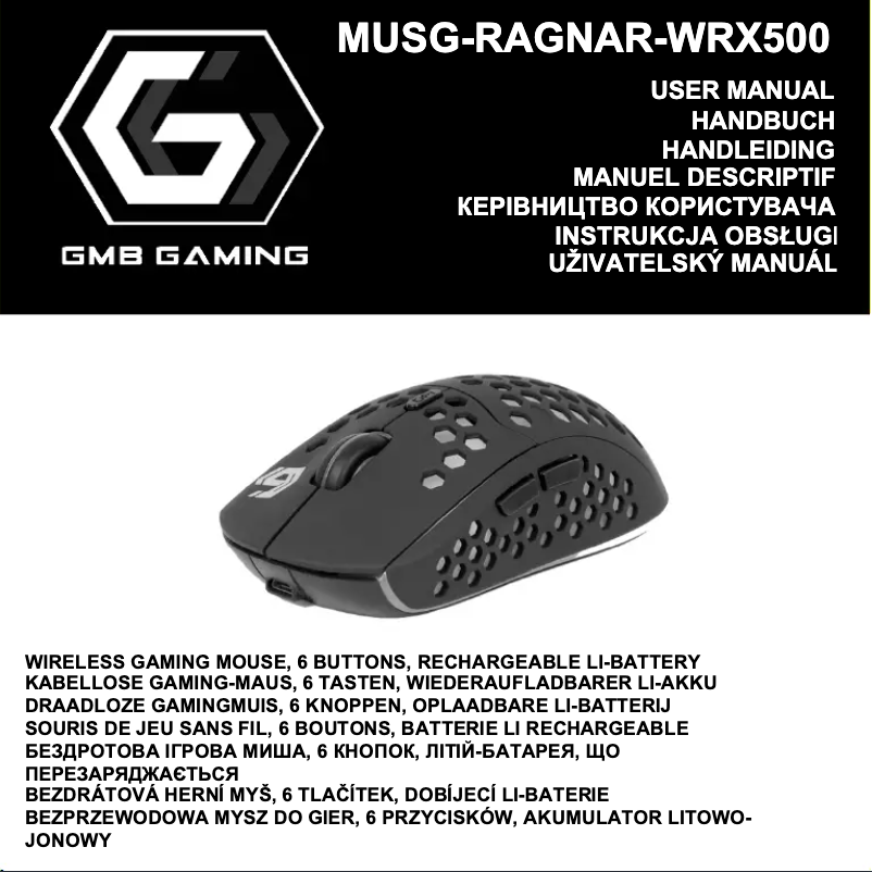 Page 1 de la notice Manuel utilisateur GMB Gaming MUSG-RAGNAR-WRX500