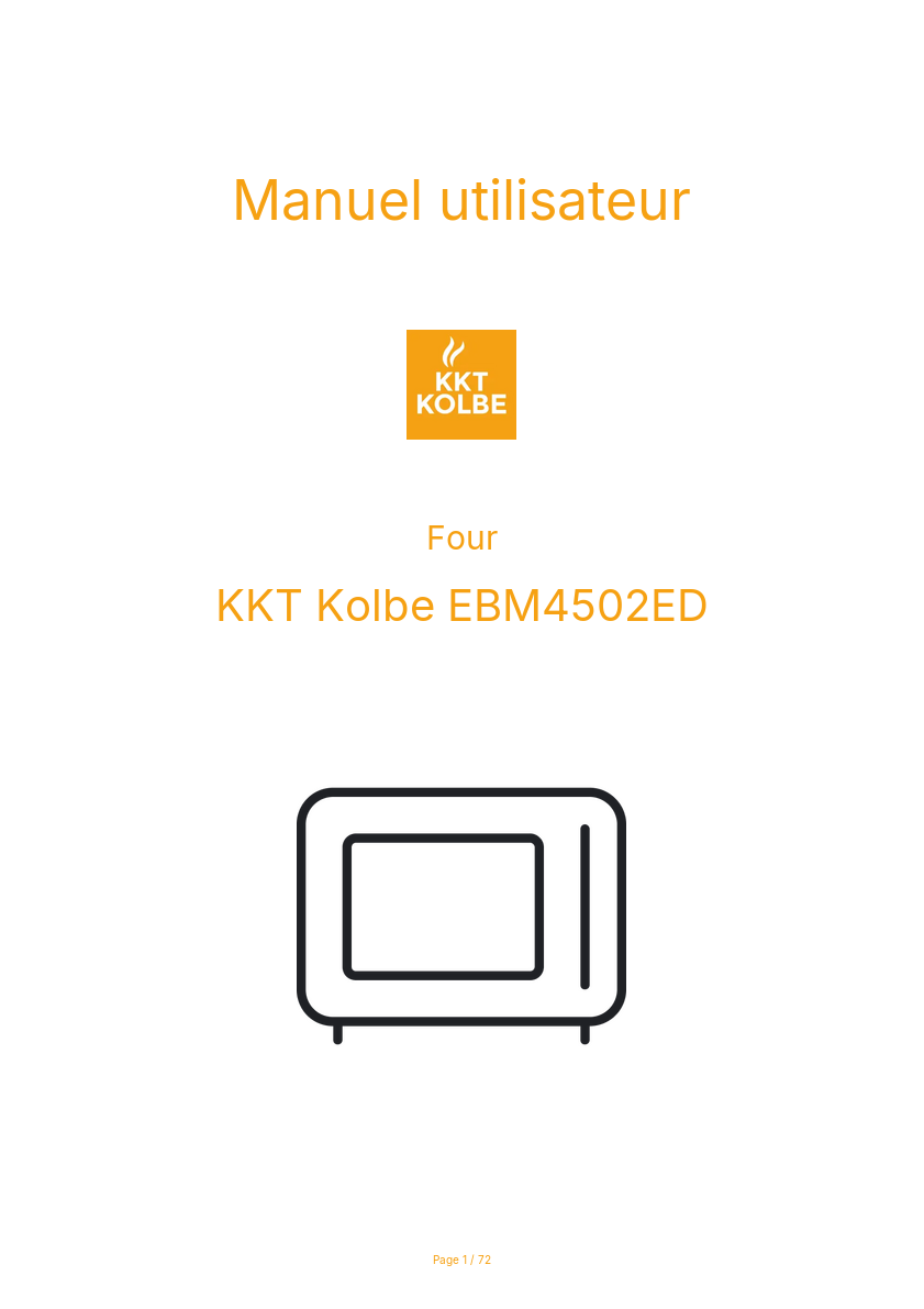 Page n°1 - Manuel utilisateur KKT Kolbe EBM4502ED