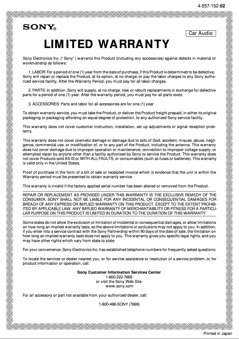 Image de la première page du manuel de l'appareil XVM-6100