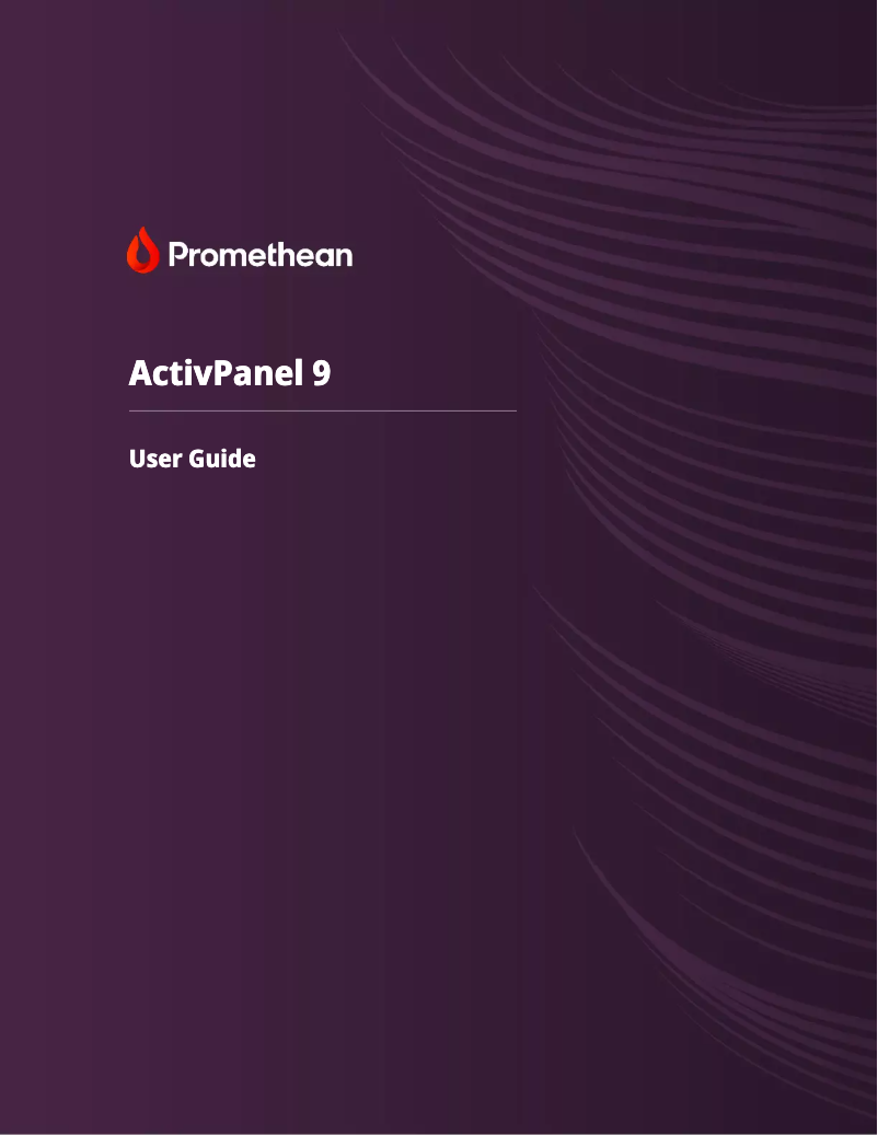 Page 1 de la notice Manuel utilisateur Promethean ActivPanel 9