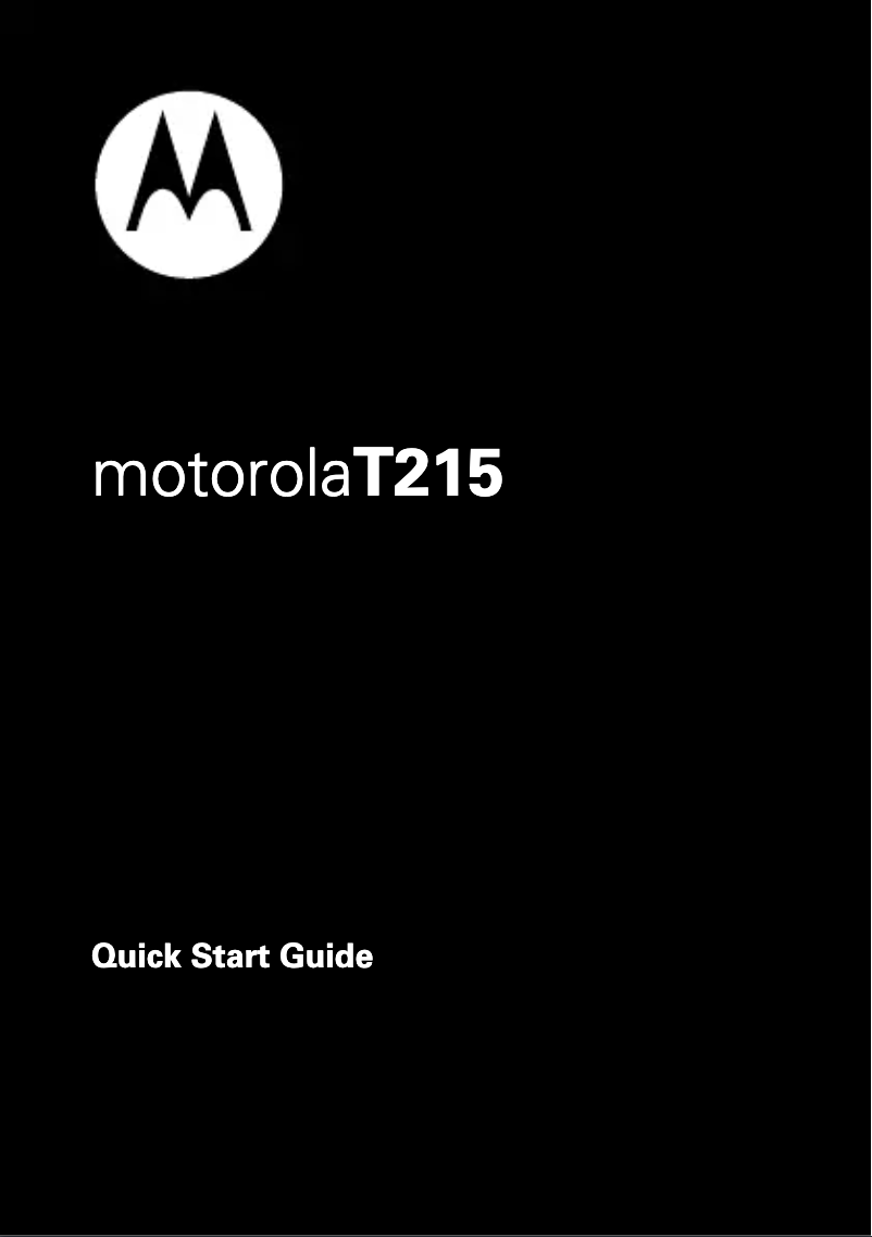 Page n°1 - Manuel utilisateur Motorola T215