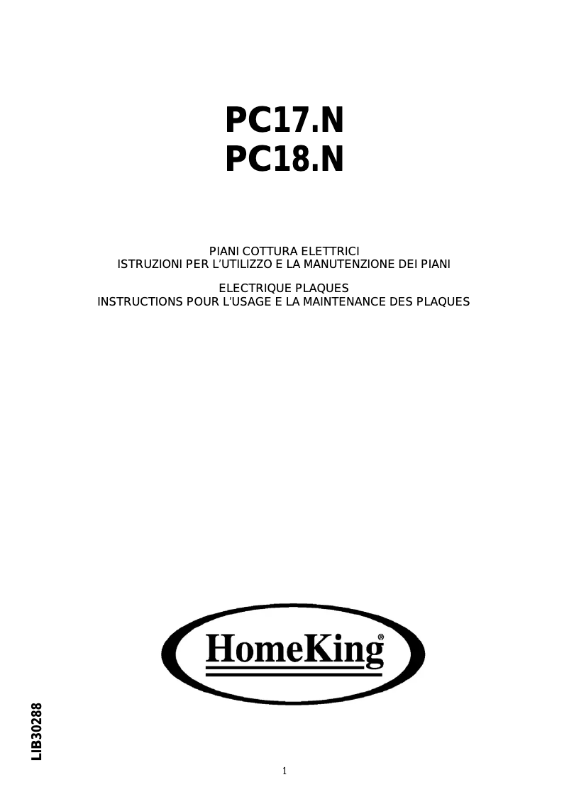 Page n°1 - Manuel utilisateur Baumatic PC18N