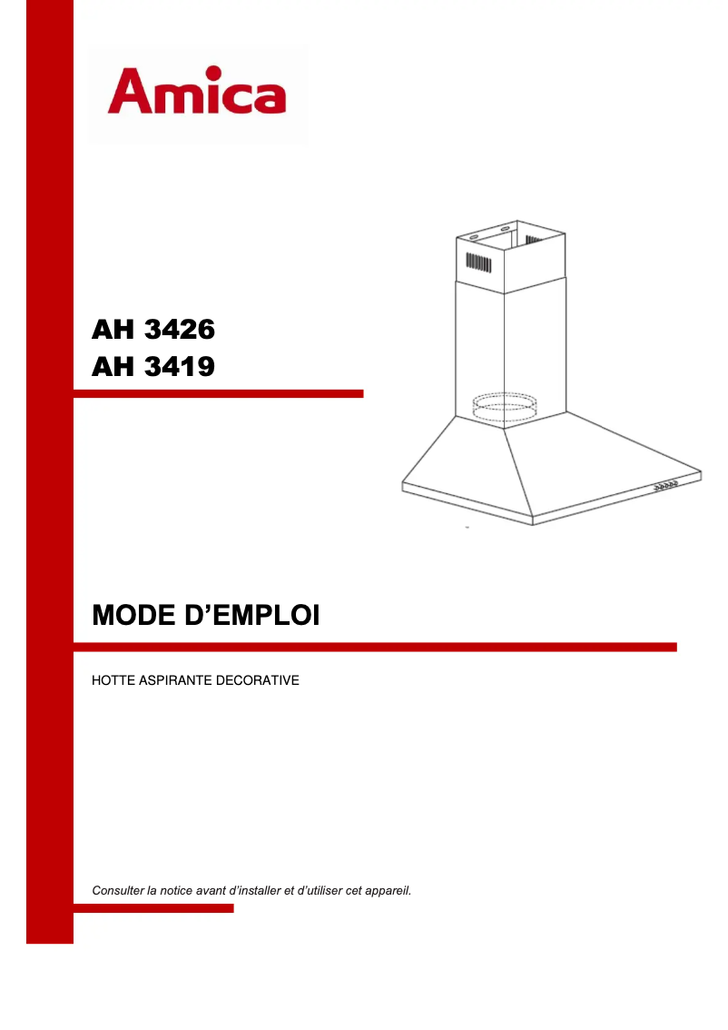 Image de la première page du manuel de l'appareil AH3419