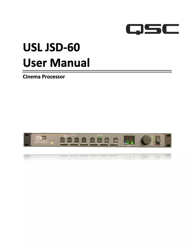Page 1 de la notice Manuel utilisateur QSC USL JSD-60