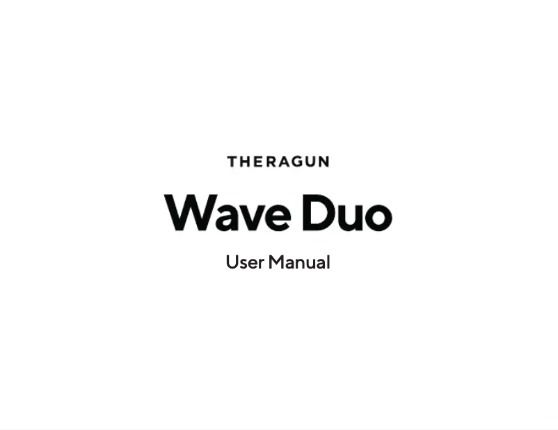 Page n°1 - Manuel utilisateur Theragun Wave Duo