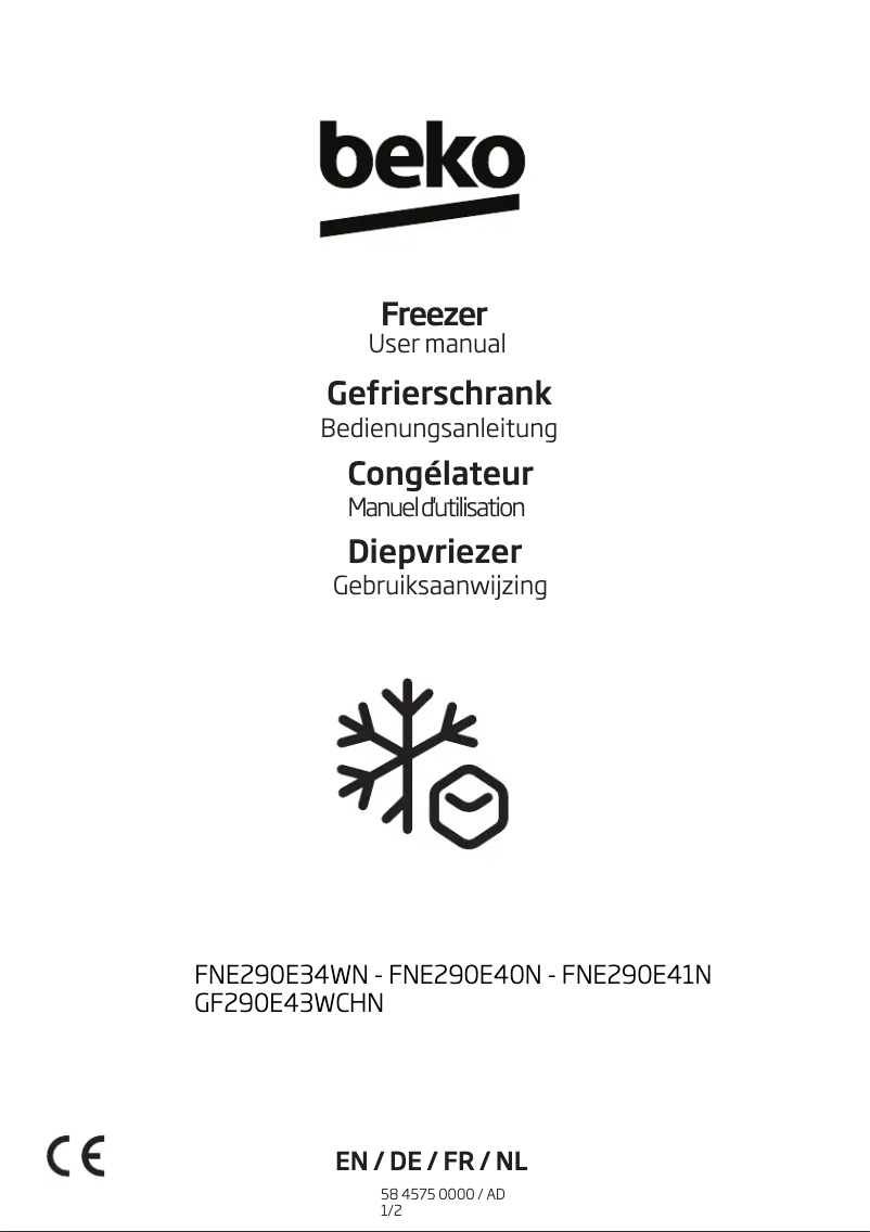 Page n°1 - Manuel utilisateur Beko GF290E43WCHN