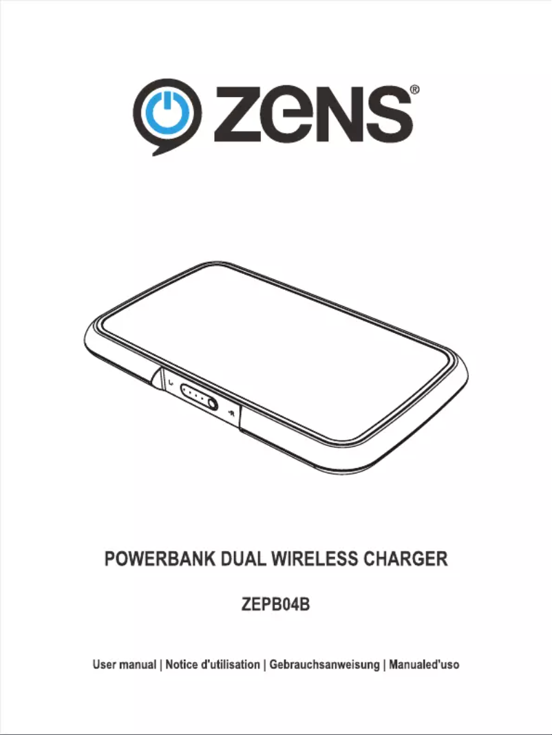 Page 1 de la notice Manuel utilisateur Zens Duo Wireless Charger ZEPB04B