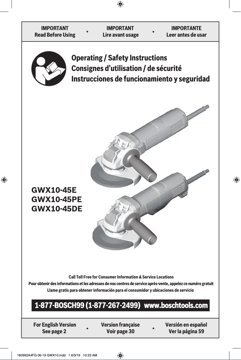 Image de la première page du manuel de l'appareil GWX10-45DE