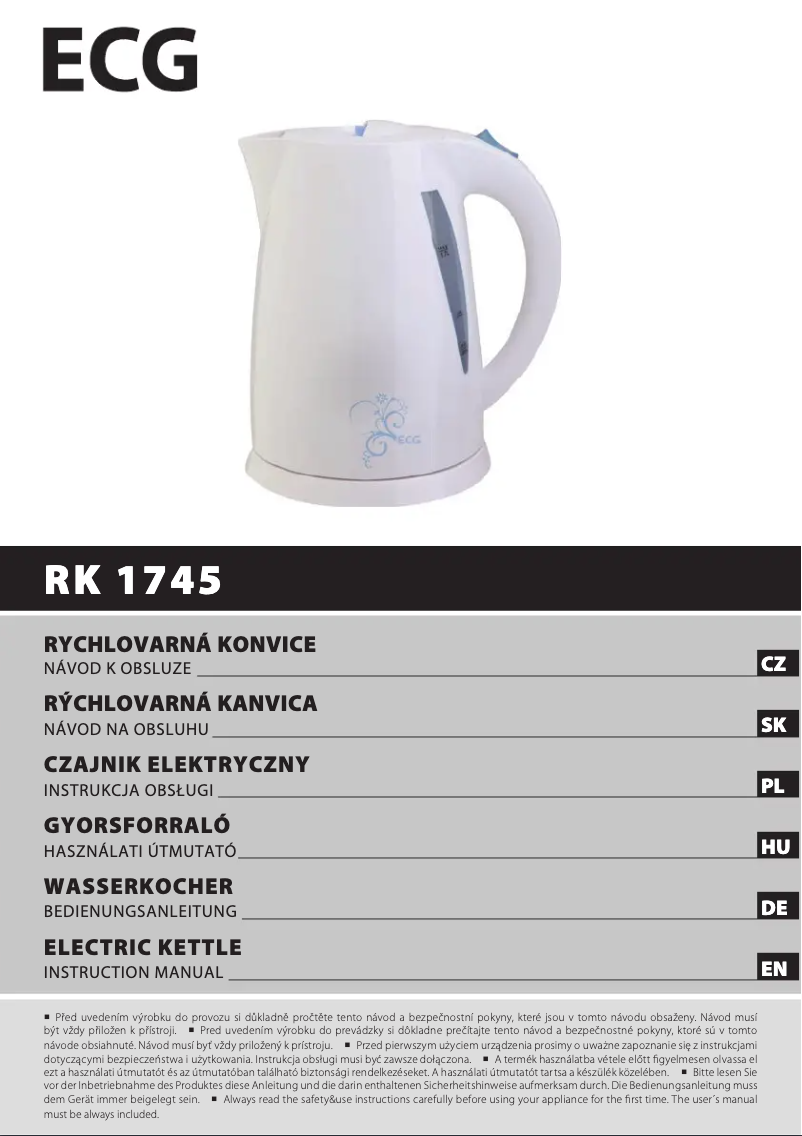 Page n°1 - Manuel utilisateur ECG RK 1745