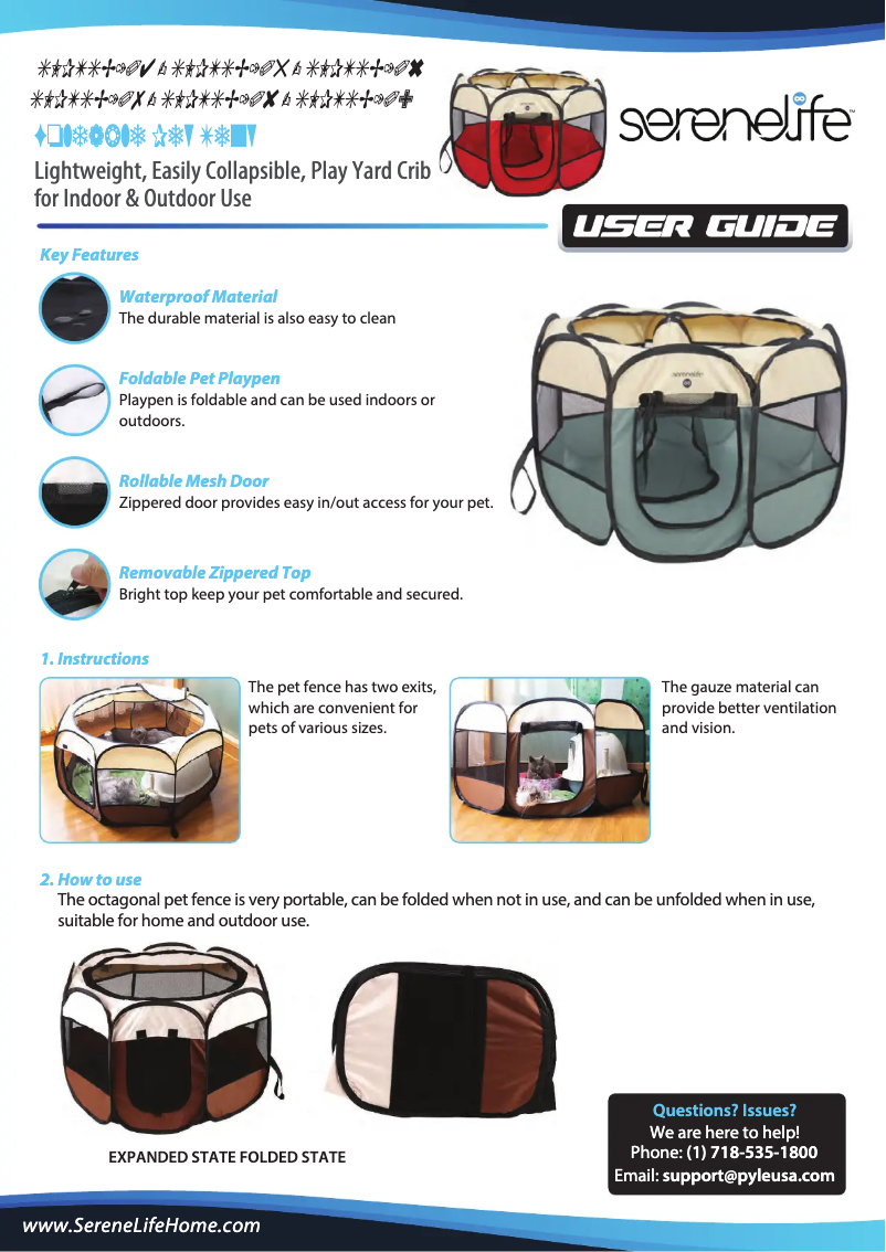 Page 1 de la notice Manuel utilisateur SereneLife SLPTLB106