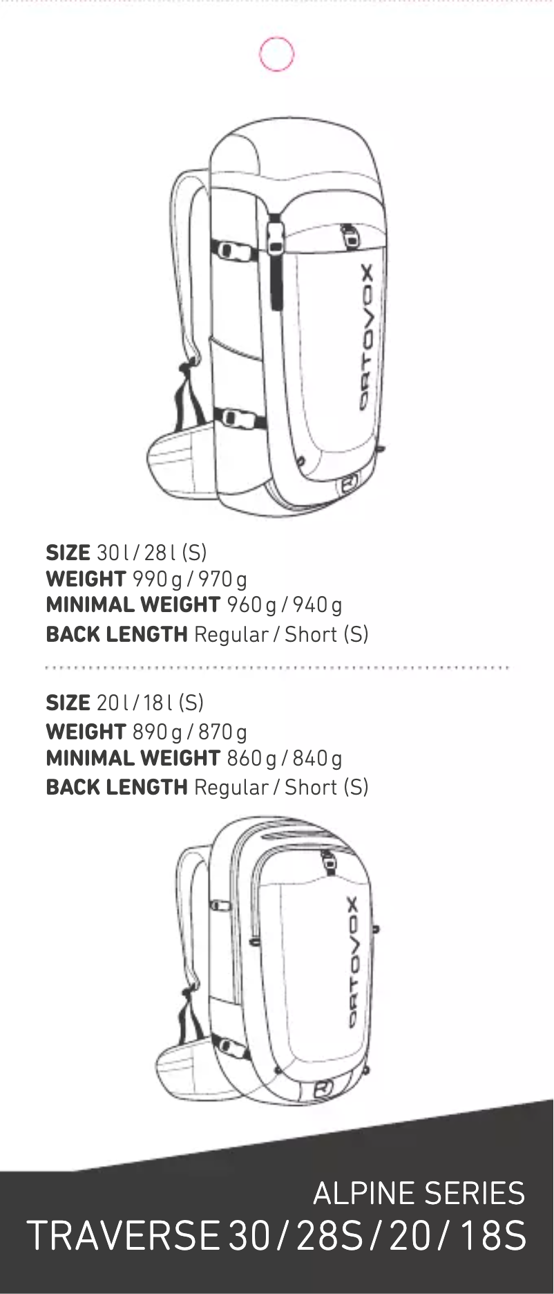 Page n°1 - Manuel utilisateur Ortovox Traverse 28 S