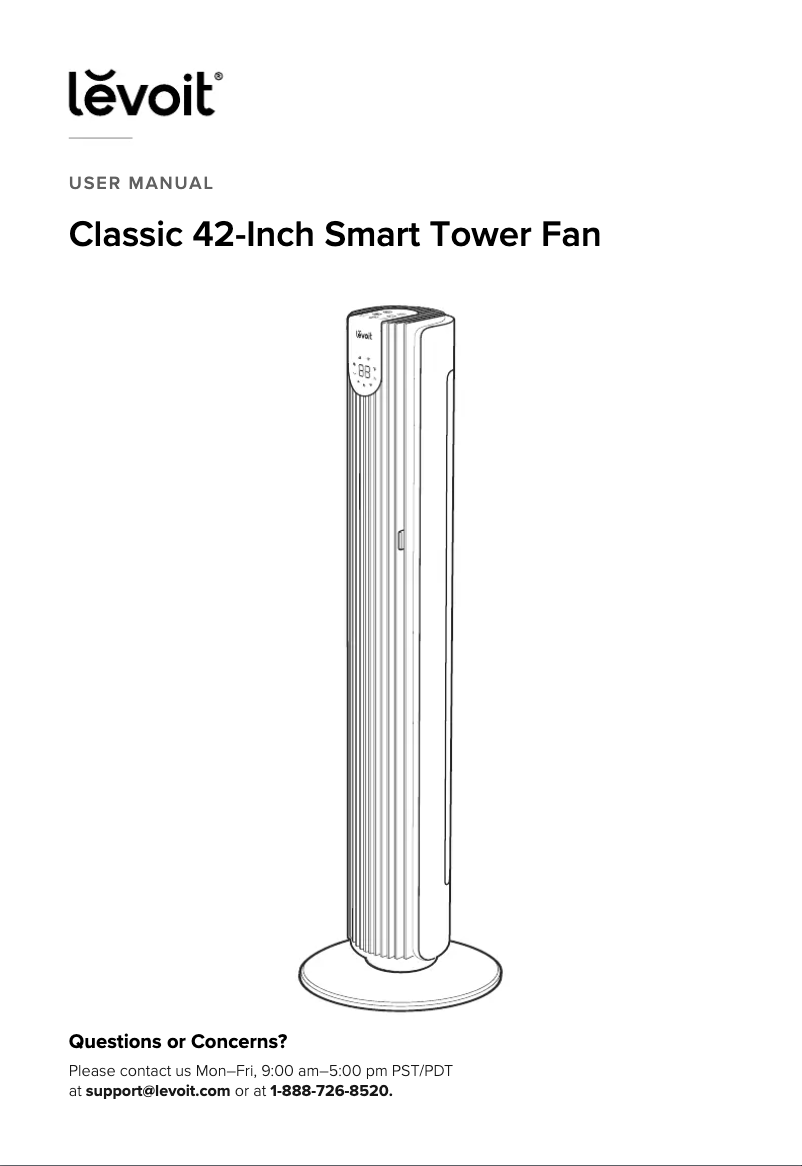 Page 1 de la notice Manuel utilisateur Levoit Classic 42-Inch