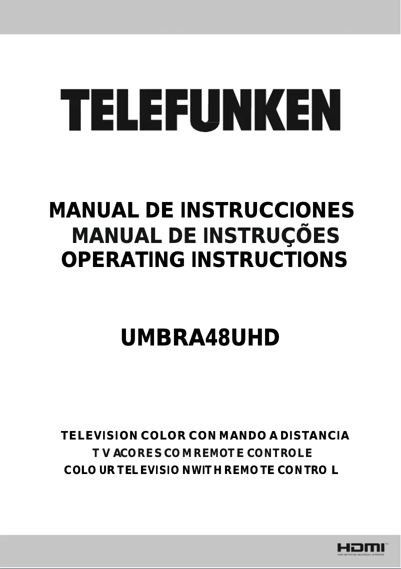 Page n°1 - Manuel utilisateur Telefunken UMBRA48UHD