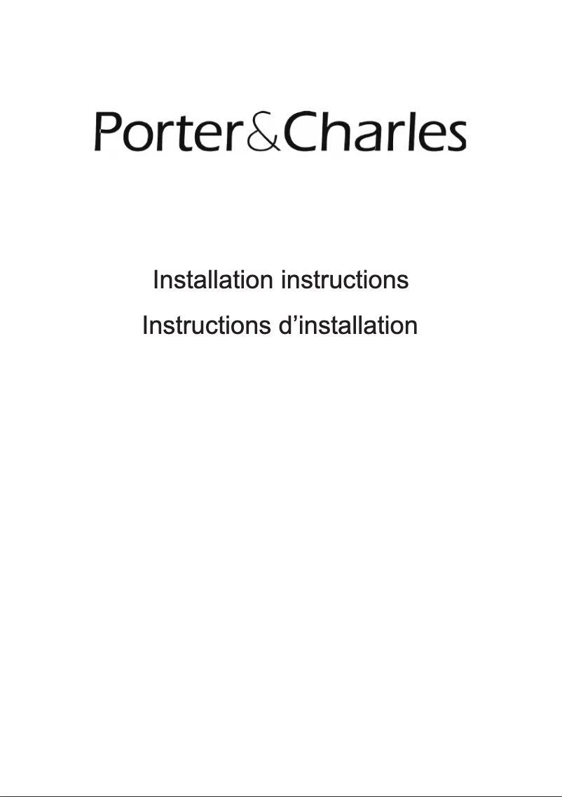Page 1 de la notice Guide d'installation Porter & Charles DWTPC5FC