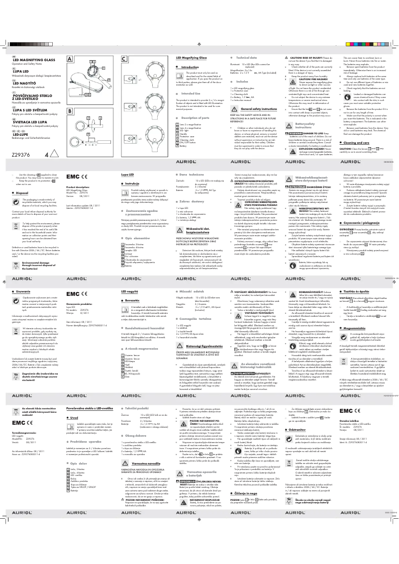 Page 1 de la notice Manuel utilisateur Auriol Z29376