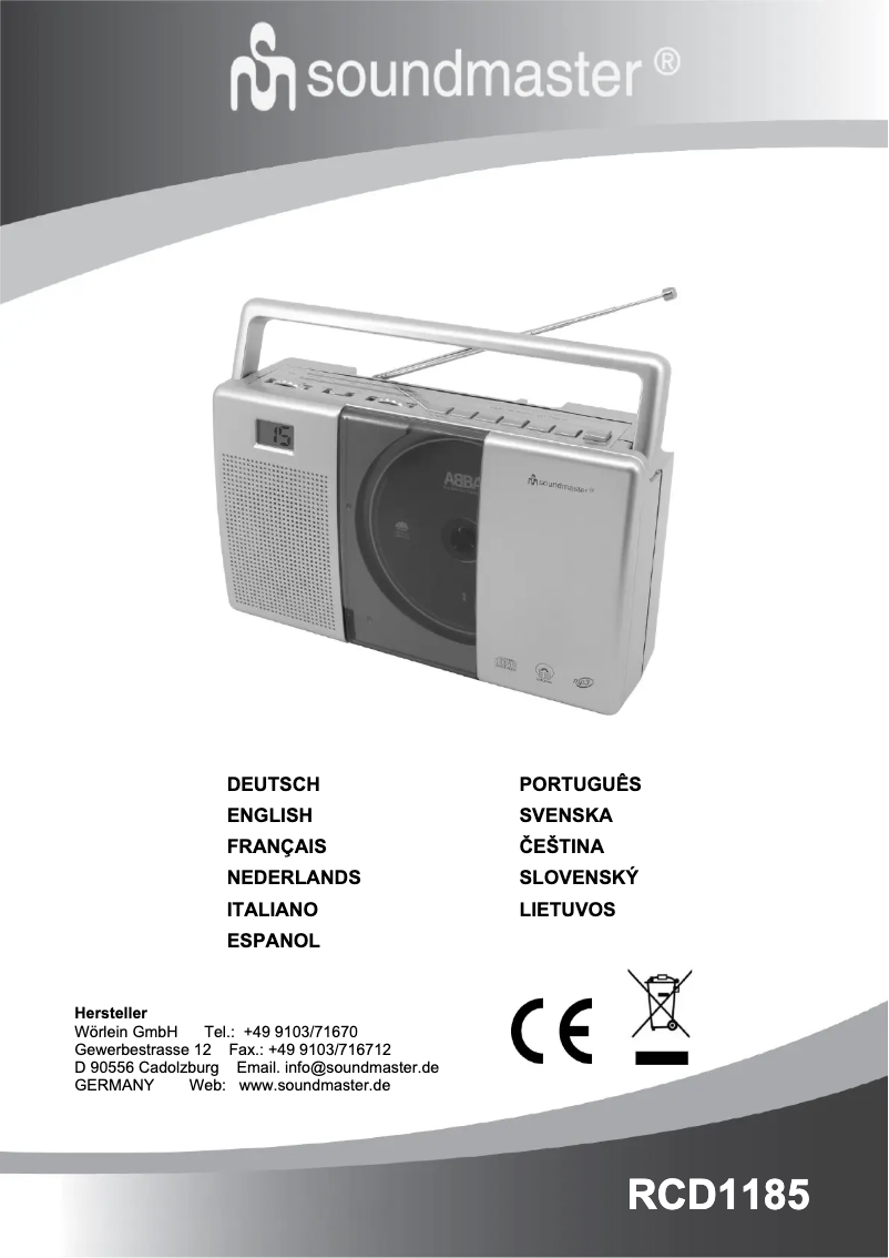 Image de la première page du manuel de l'appareil RCD1185