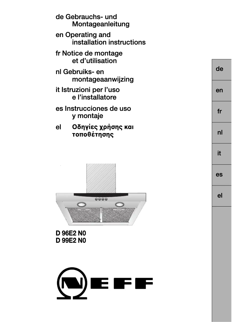 Page n°1 - Manuel utilisateur Neff D96E2N0