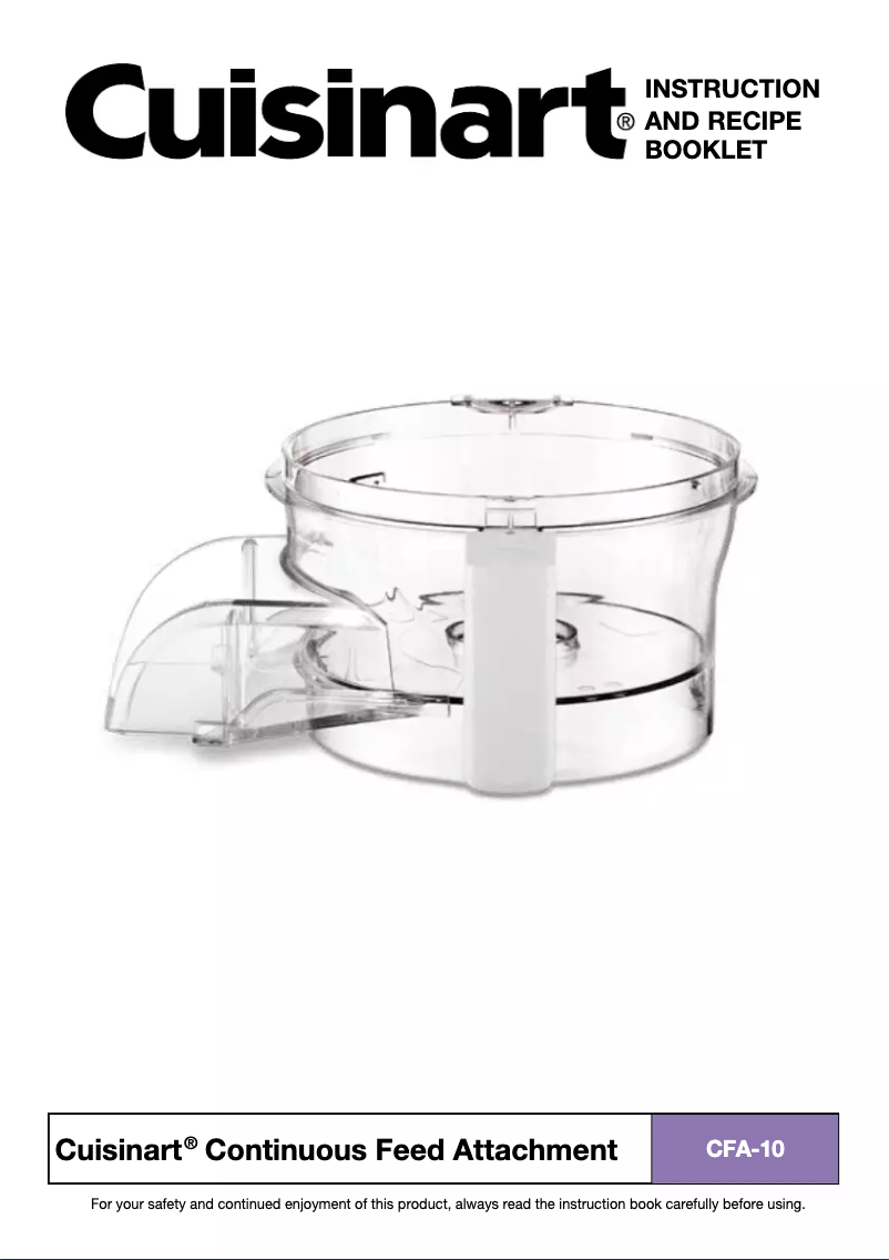 Page n°1 - Manuel utilisateur Cuisinart Continuous Feed CFA-10