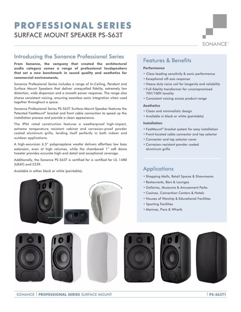 Imagen de la primera página del manual del dispositivo Professional PS-S63T