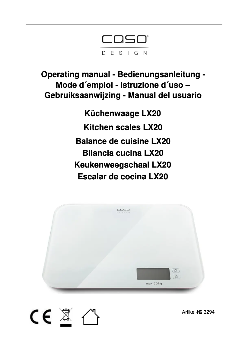 Página 1 del manual Manual de usuario Caso LX20