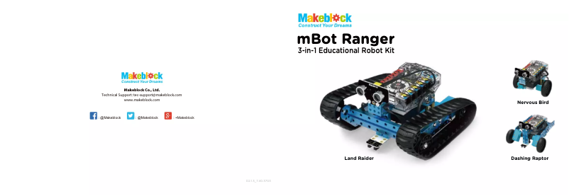Page n°1 - Manuel utilisateur Makeblock mBot Ranger