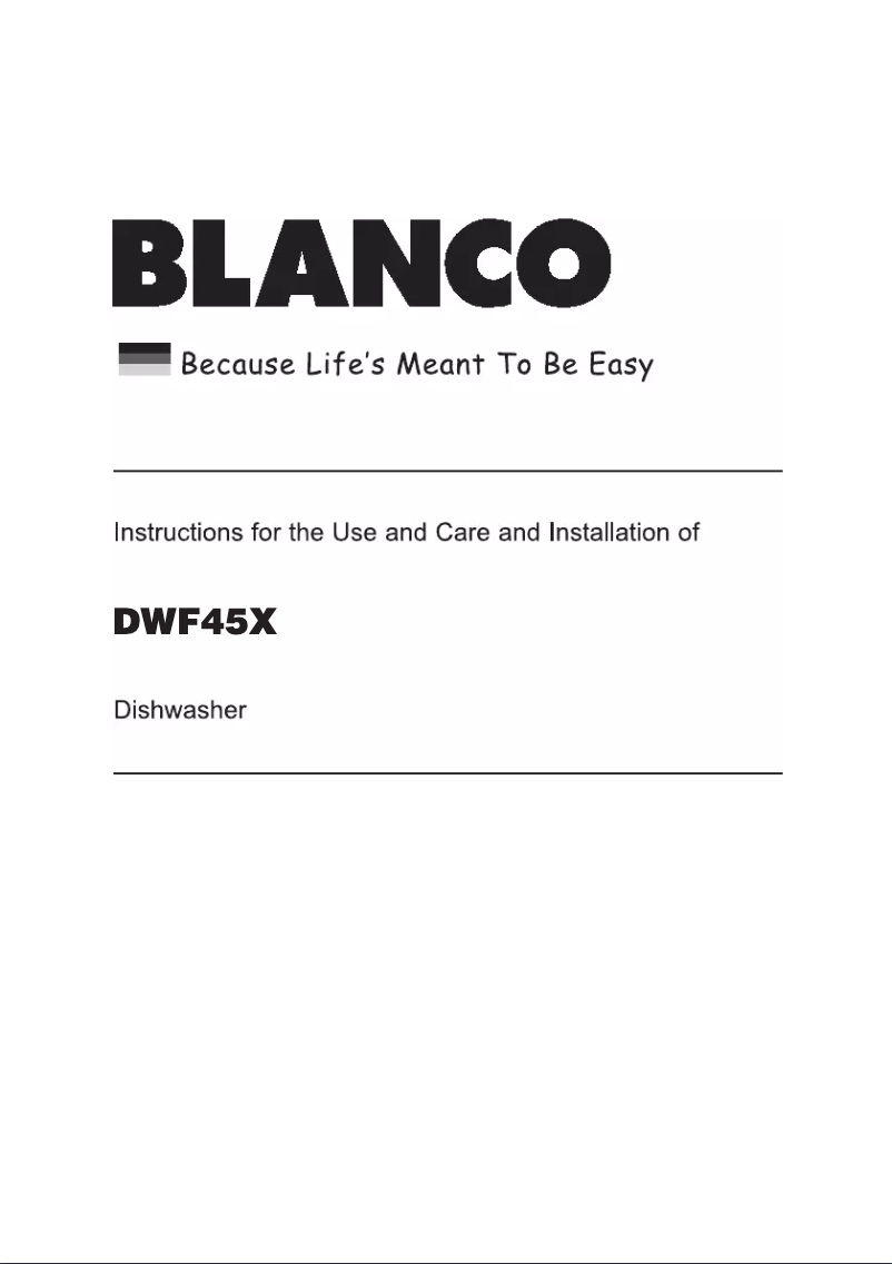 Page n°1 - Manuel utilisateur BLANCO DWF45X