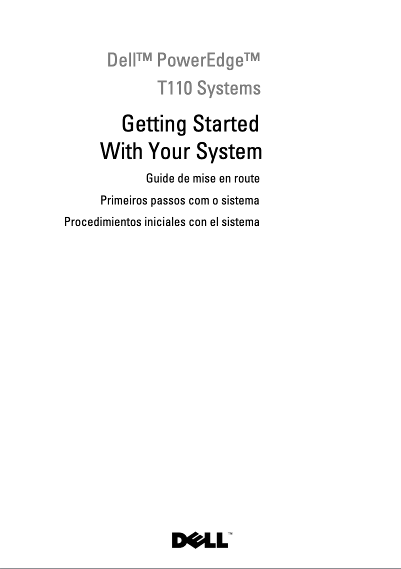 Page 1 de la notice Guide d'installation Dell PowerEdge T110