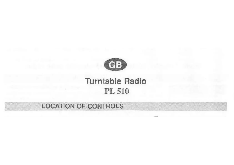 Page n°1 - Manuel utilisateur Soundmaster PL510