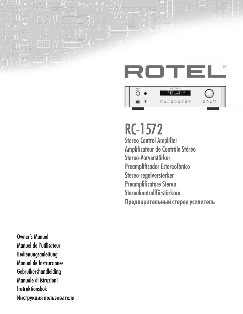 Image de la première page du manuel de l'appareil RC‑1572