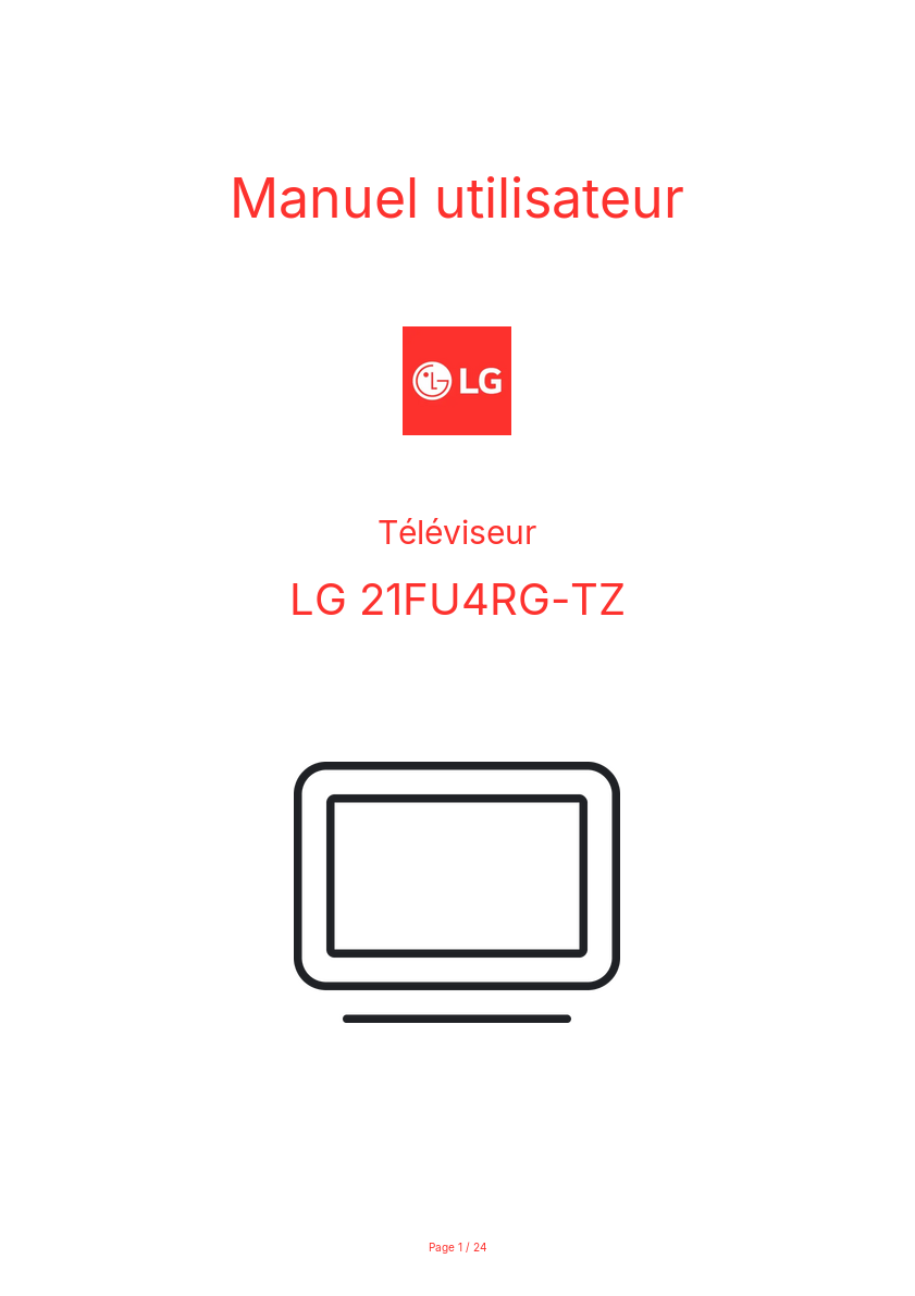 Page n°1 - Manuel utilisateur LG 21FU4RG-TZ